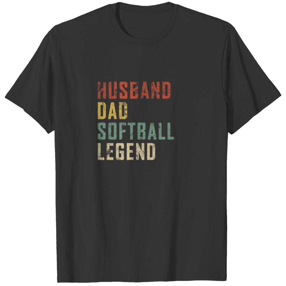 Mens Husband Dad Softball Legend Softball Sport Lo T-shirt