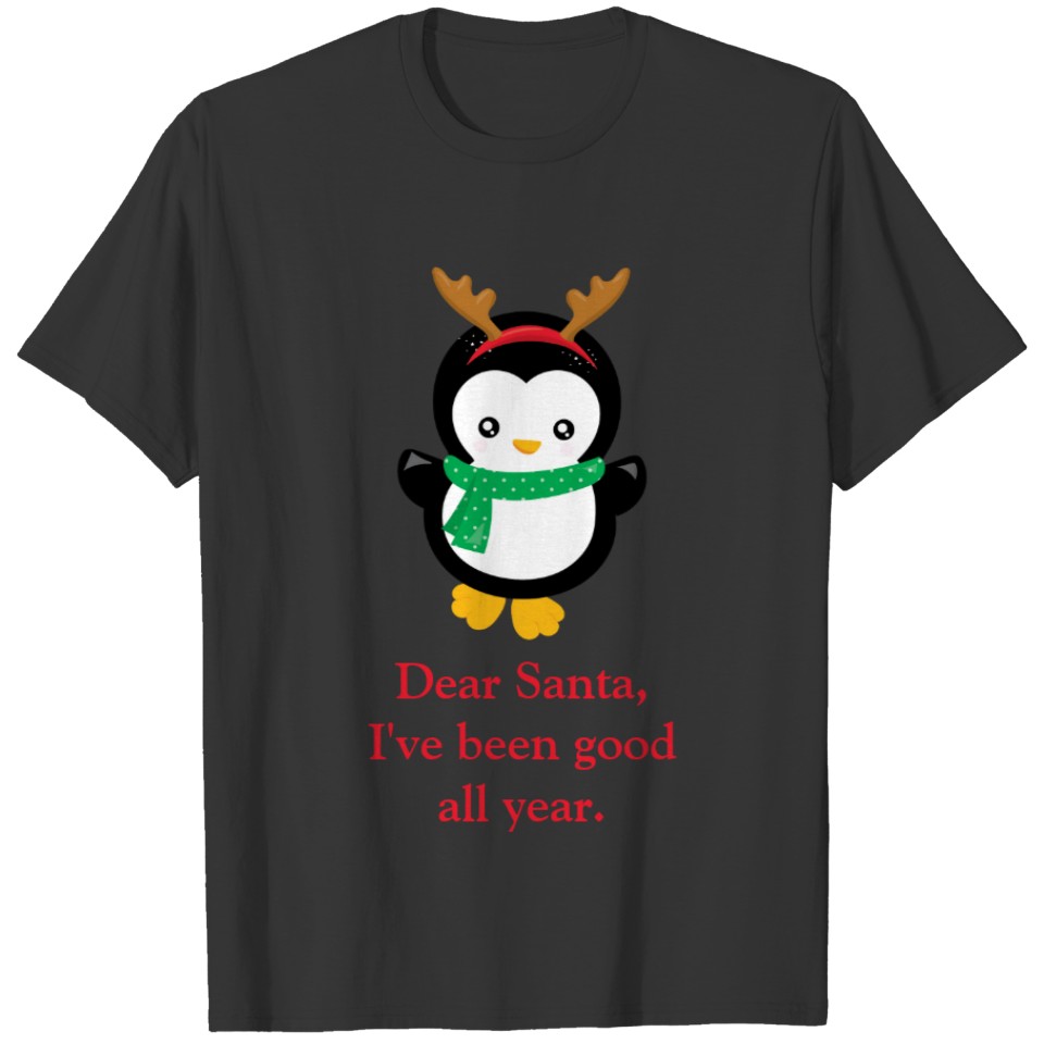 Santa I've Been Good Penguin Cute Christmas T-shirt
