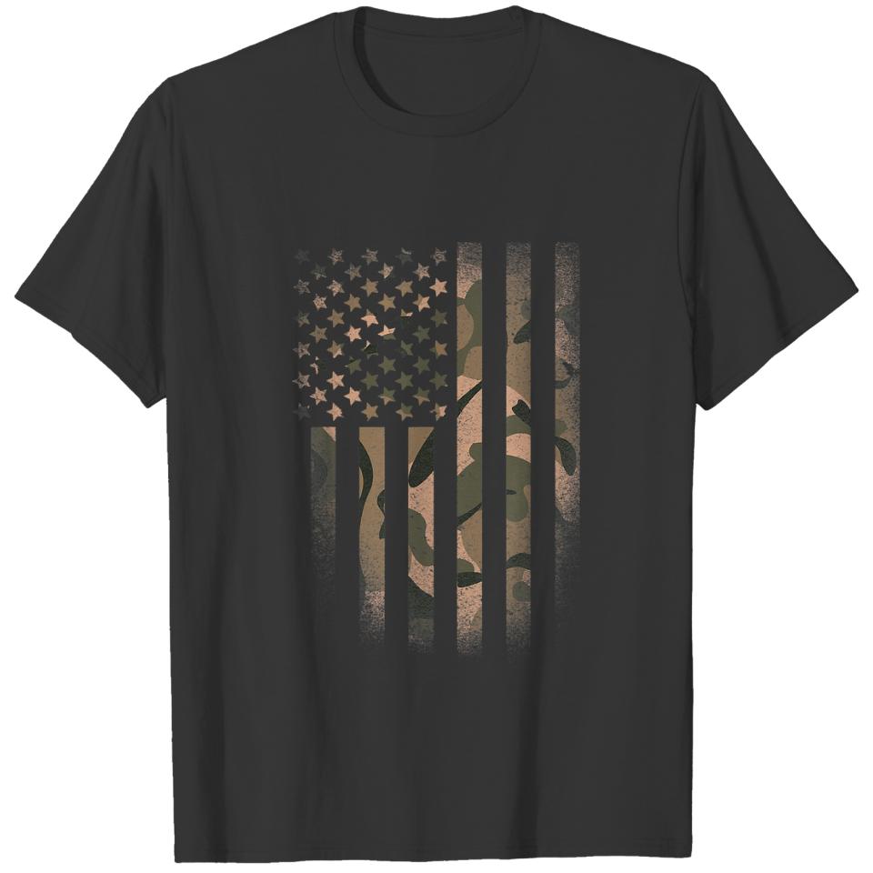 Camo American Flag Usa Military Tactical Camouflag T-shirt