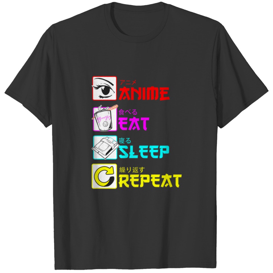 Anime Eat Sleep Repeat Funny Japanese Manga Japan T-shirt