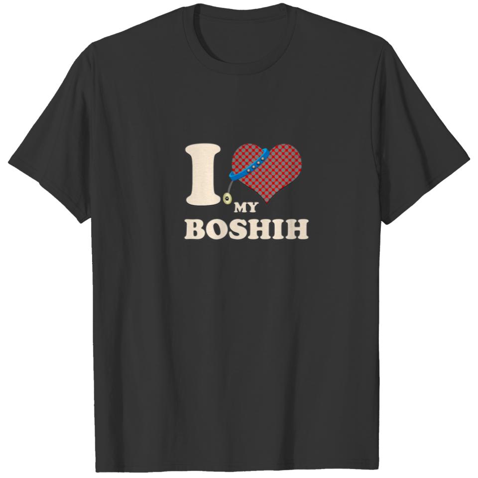 I Love My Boshih Heart Dog Owner T-shirt