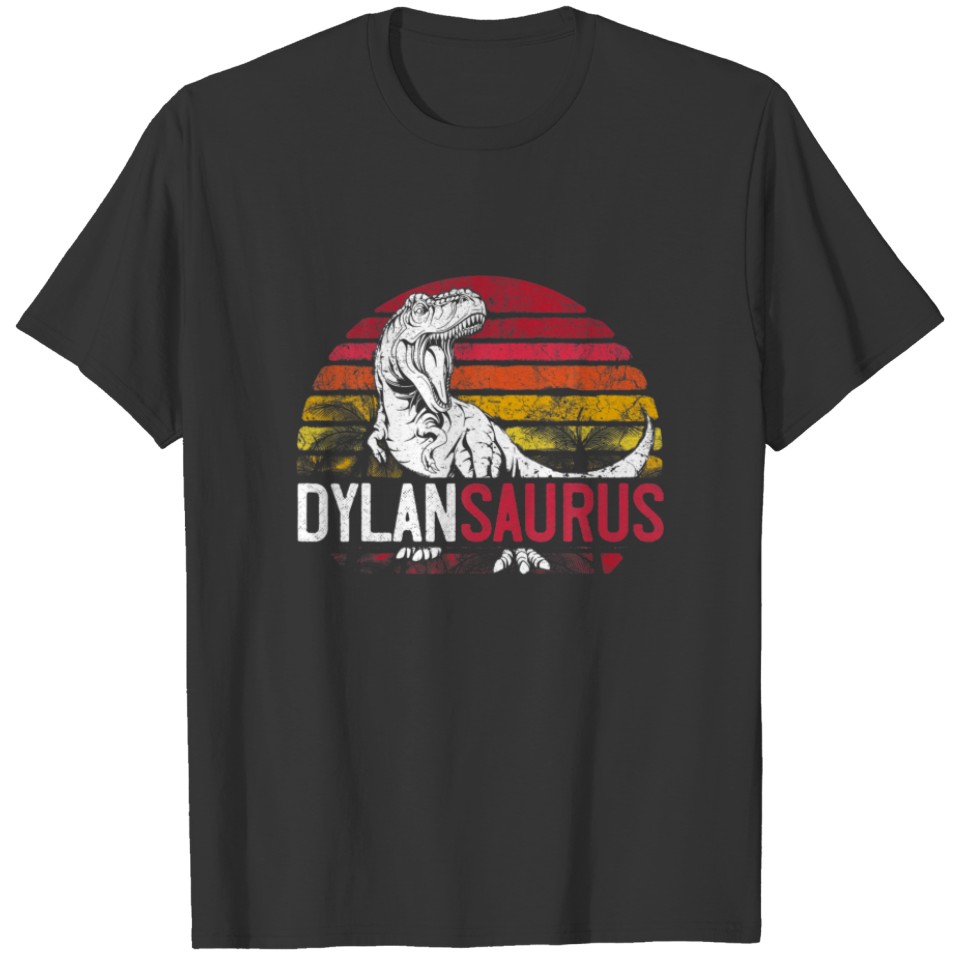 Dylan Saurus Funny Personalized Dinosaur T Rex Nam T-shirt