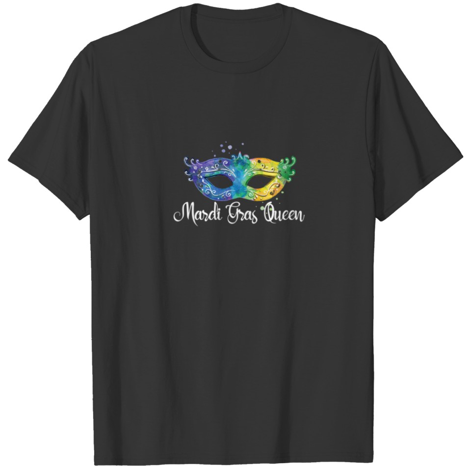 Mardi Gras Queen Mask For Women Novelty T-shirt