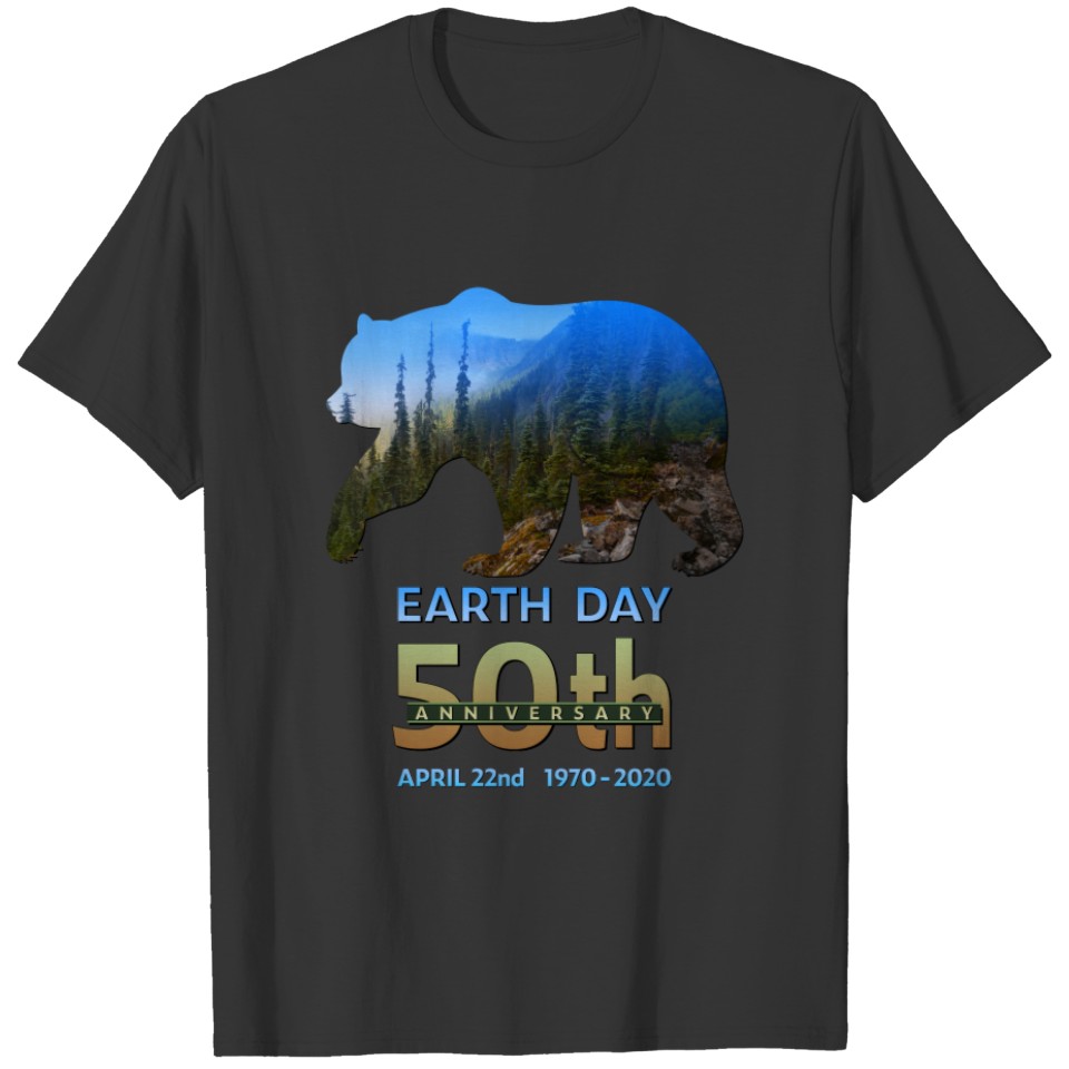 Brown Bear Earth Day 50th Anniversary Gift T-shirt