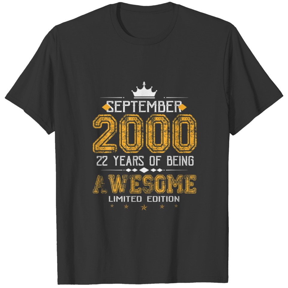 September 2000 22 Years Of Being Awesome Limited E T-shirt