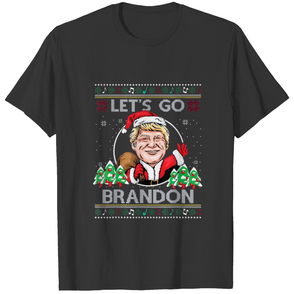 Lets Go Brandon Trump Christmas Funny Anti Biden V T-shirt