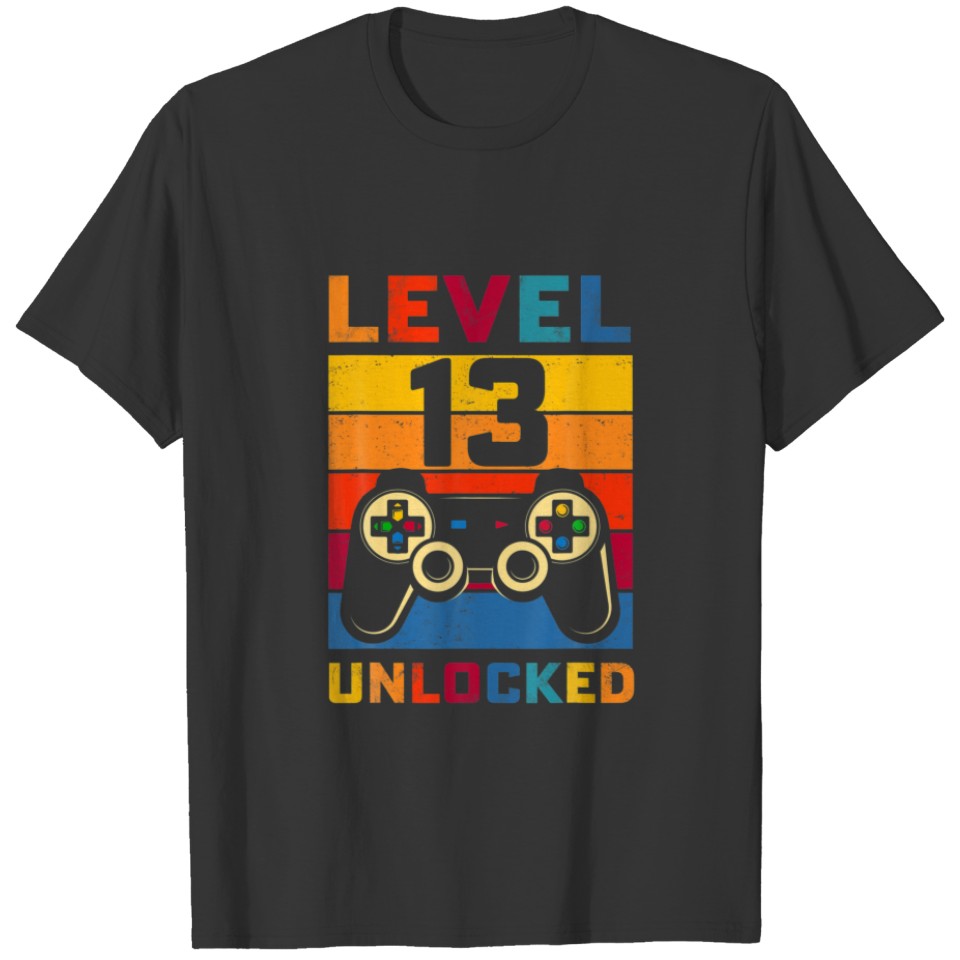 Level 13 Unlocked 13Th Birthday Matching Video Gam T-shirt