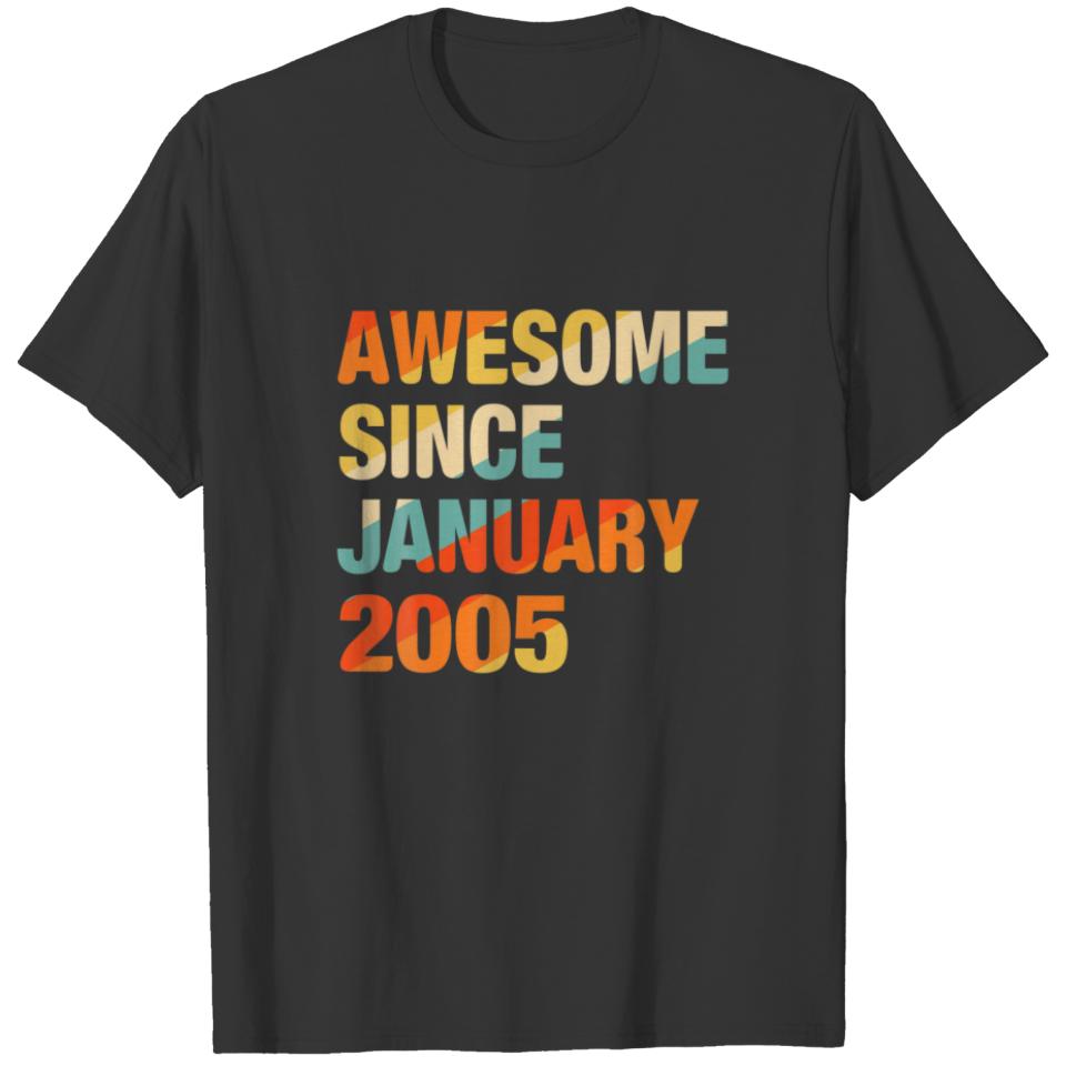 17Th Birthday Gift 17 Years Old Awesome Since Janu T-shirt