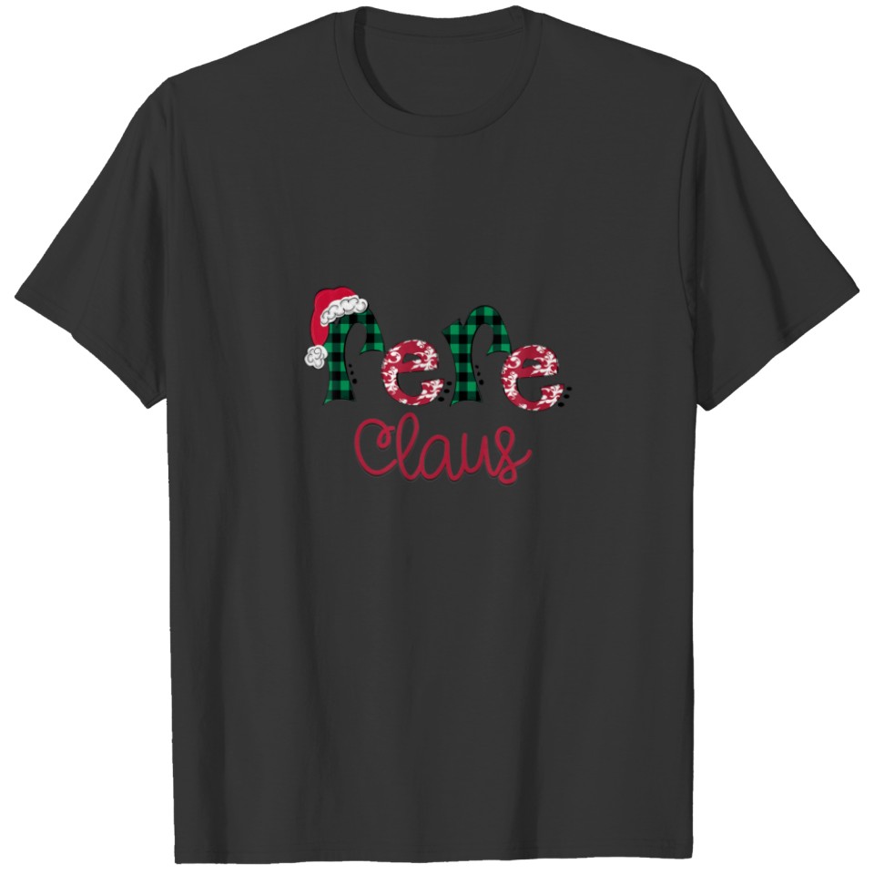 Christmas Rere Claus Pajama Suit Santa Hat X-Mas T-shirt