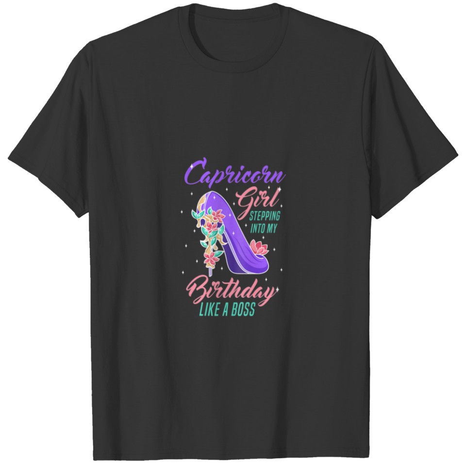 Womens Girl Boss Queen January Capricorn Birthday T-shirt