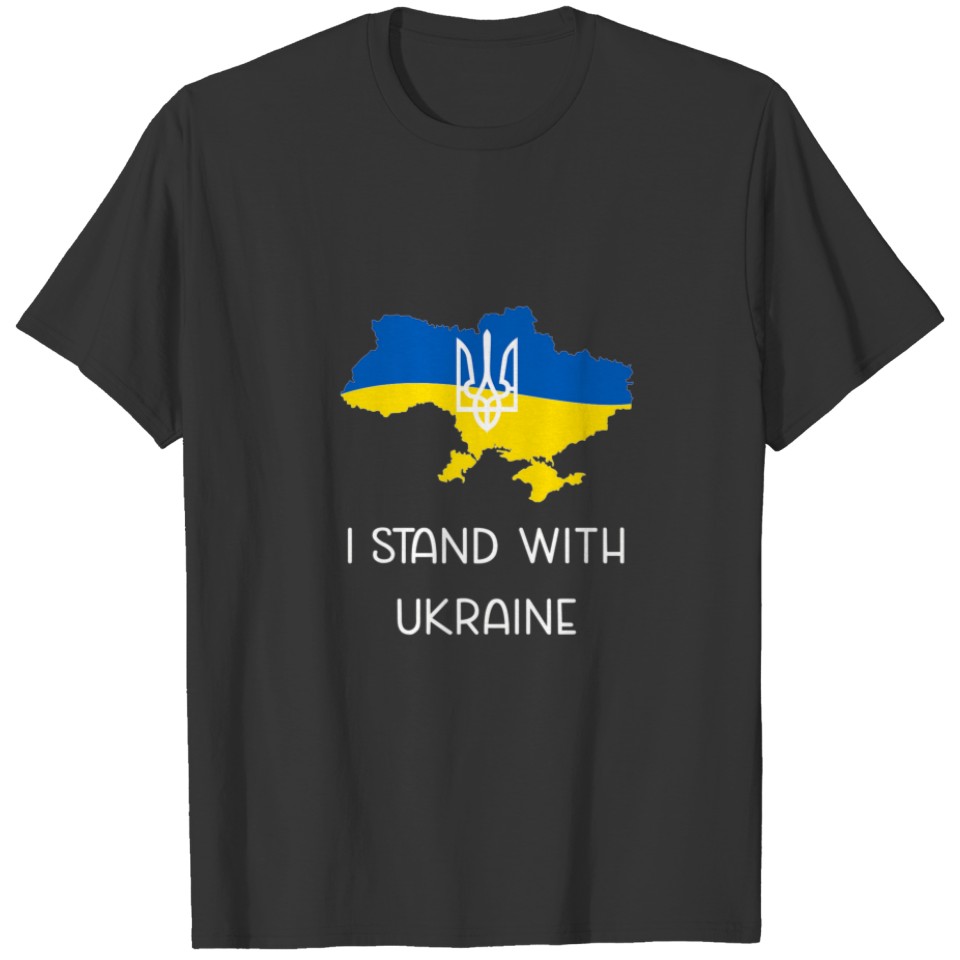Ukraine Coat Of Arms Painted, Ukrainian Flag, Map T-shirt