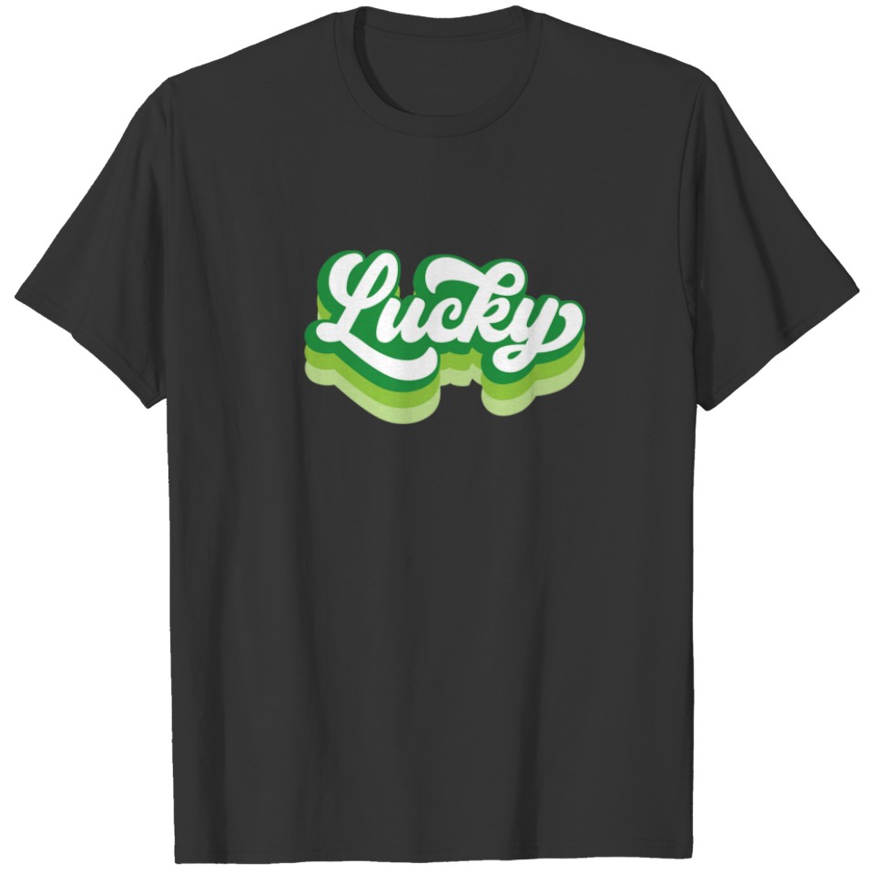 Lucky St. Patricks Day Shamrock Retro Vintage St P T-shirt