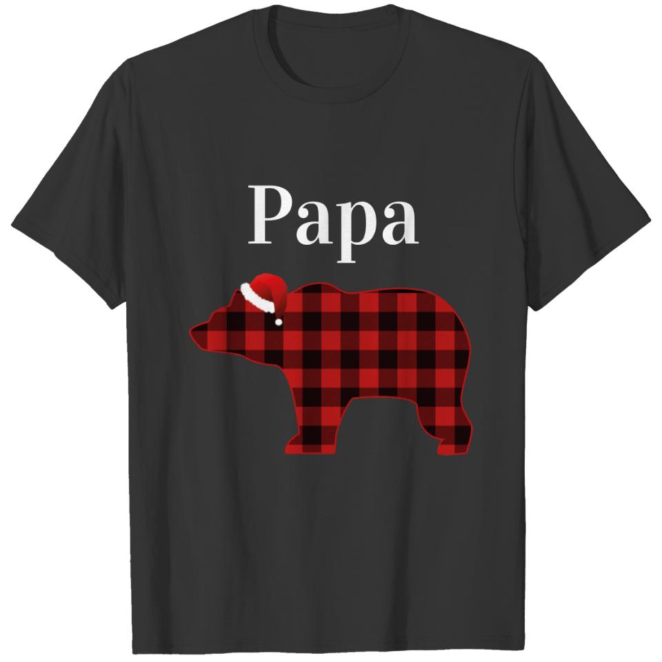 Papa Bear Buffalo Family Chrismtas Pajama T-shirt