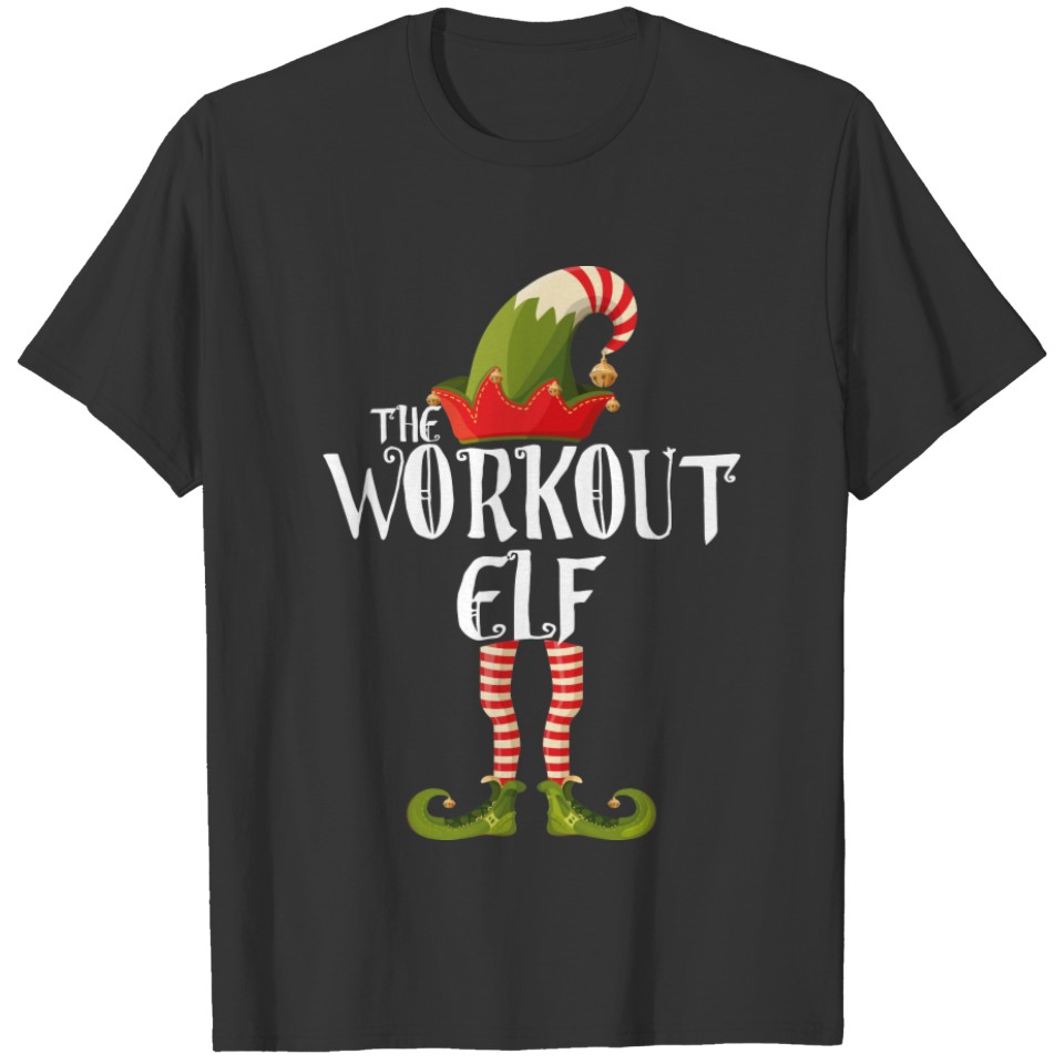 the workout elf family elf matching christmas T-shirt