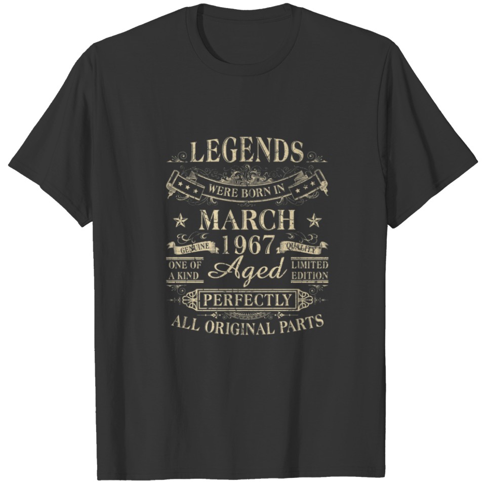 Legends Were Born In March 1967 55Th Birthday Gift T-shirt