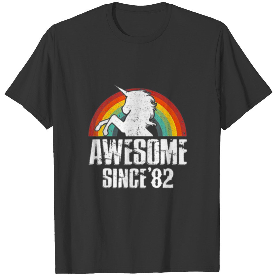 Unicorn Awesome Since 1982 40Th Birthday Gift 40 Y T-shirt