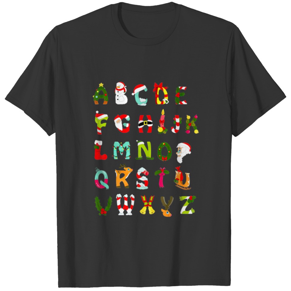 Christmas Alphabet ABC Teachers Costume T-shirt