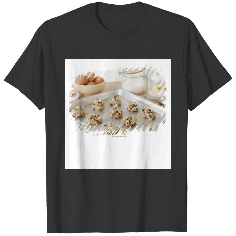 Raw cookies on baking tray T-shirt