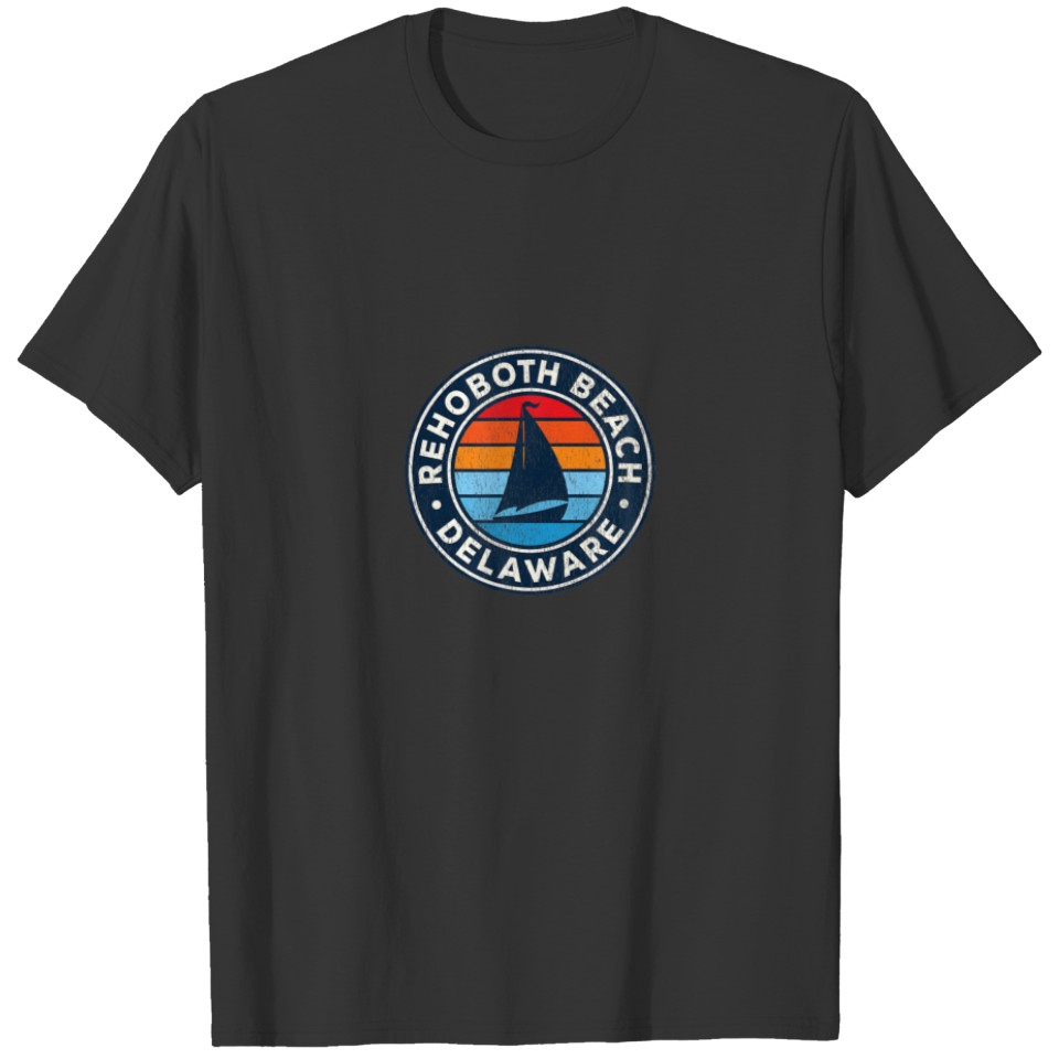 Rehoboth Beach Delaware DE Vintage Sailboat Retro T-shirt