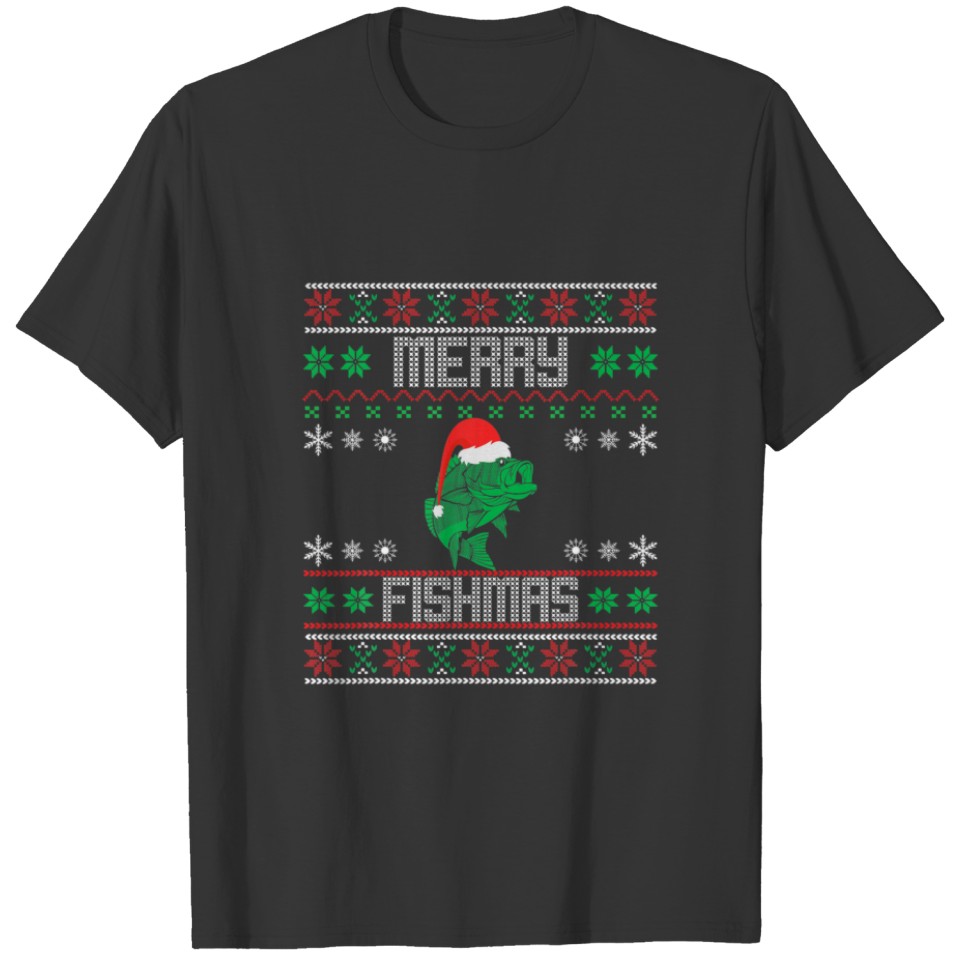 Funny Christmas Fishing Merry Fishmas Lovers Fishi T-shirt