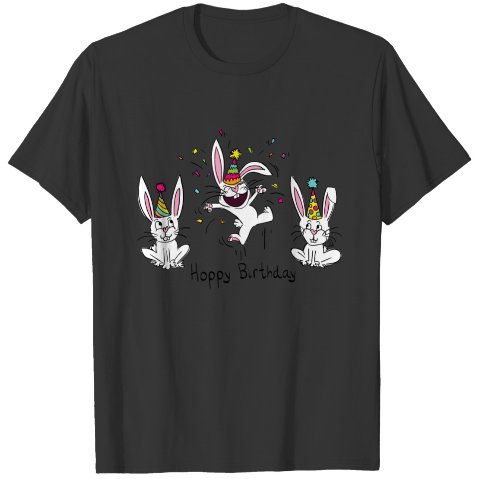 Happy Hoppy Birthday Bunny Rabbits Wo T-shirt