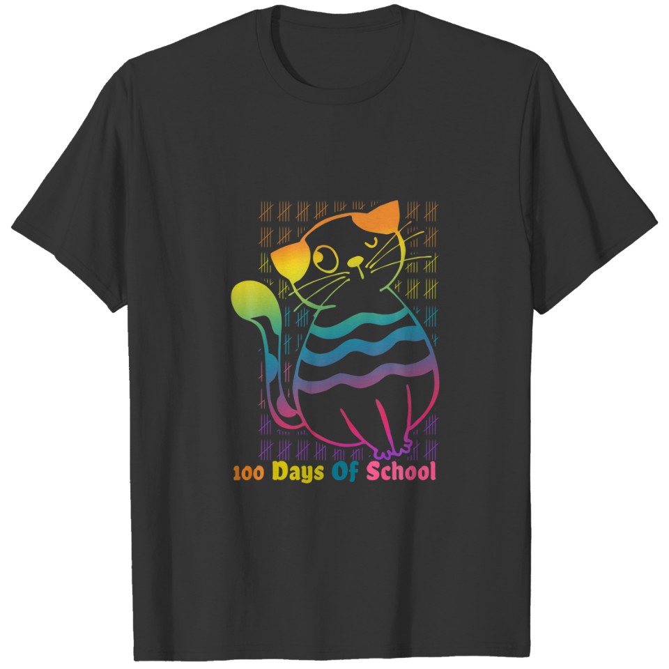 100 Days Of School Funny Cute Cat Lover T-shirt