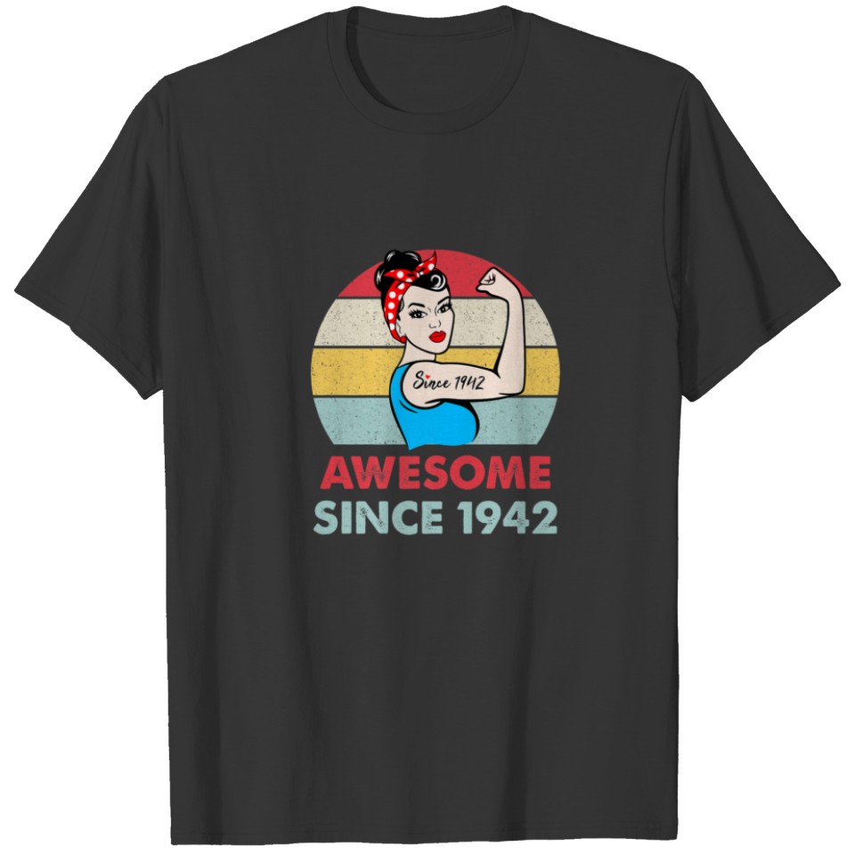 80 Year 80Th Birthday For Women Vintage 1942 Birth T-shirt