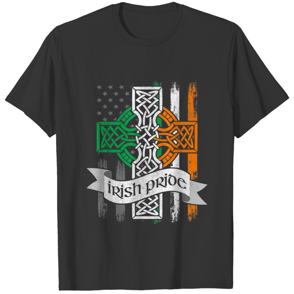 St Patricks Day Irish American Flag ShirtMen Boys T-shirt