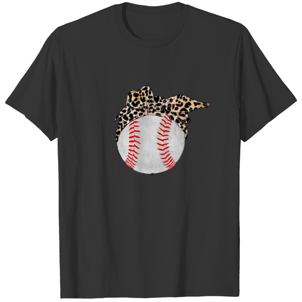Baseball Ball With Leopard Bandana Baseball Mom Mo T-shirt