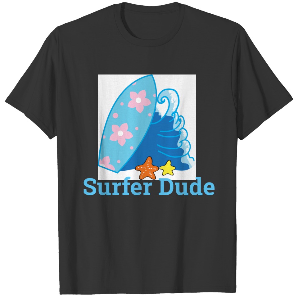 Cute Little Surfer Dude Surfboard and Wave T-shirt