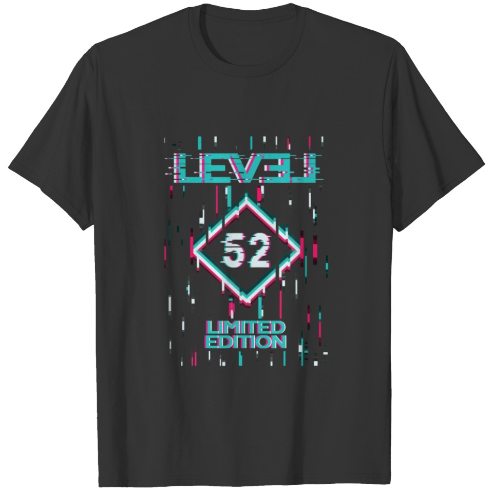 Birthday Level 52 Years Limited Edition Gaming Gif T-shirt