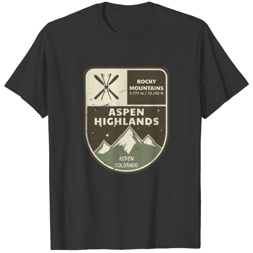 Aspen Highlands Aspen Rocky Mountains Colorado T-shirt
