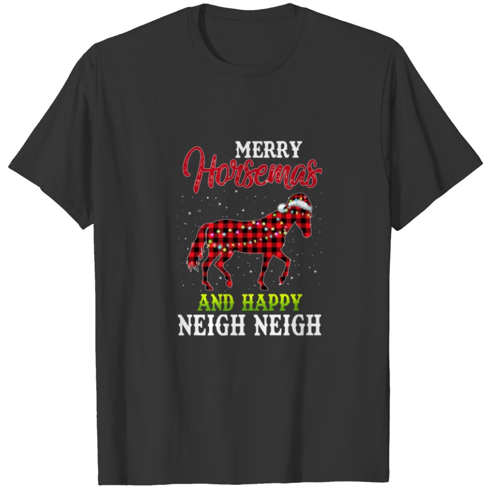 Merry Horsemas And Happy Neigh Neigh Funny Horse C T-shirt