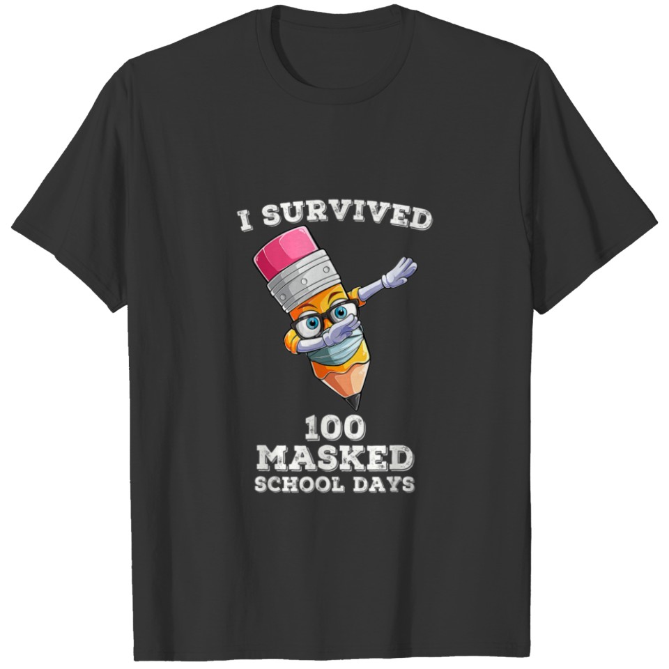 I Survived 100 Masked School Days, Dabbing Crayon T-shirt