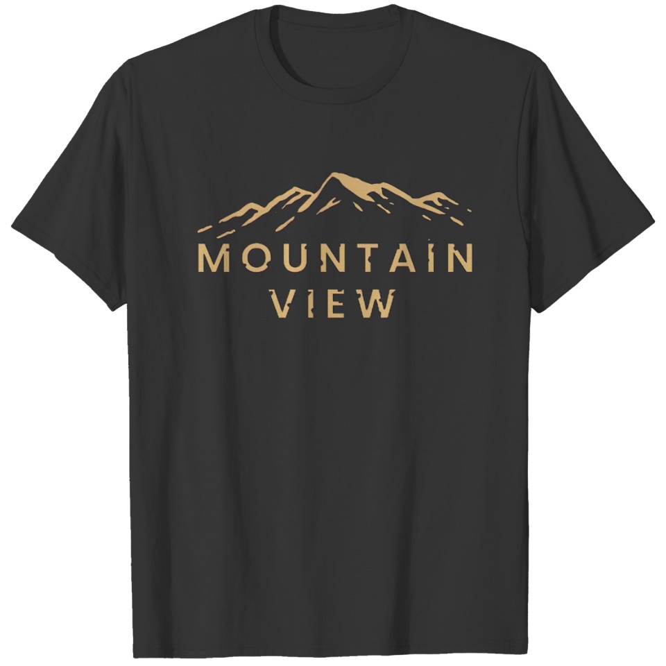 Mountain View In Beige T-shirt