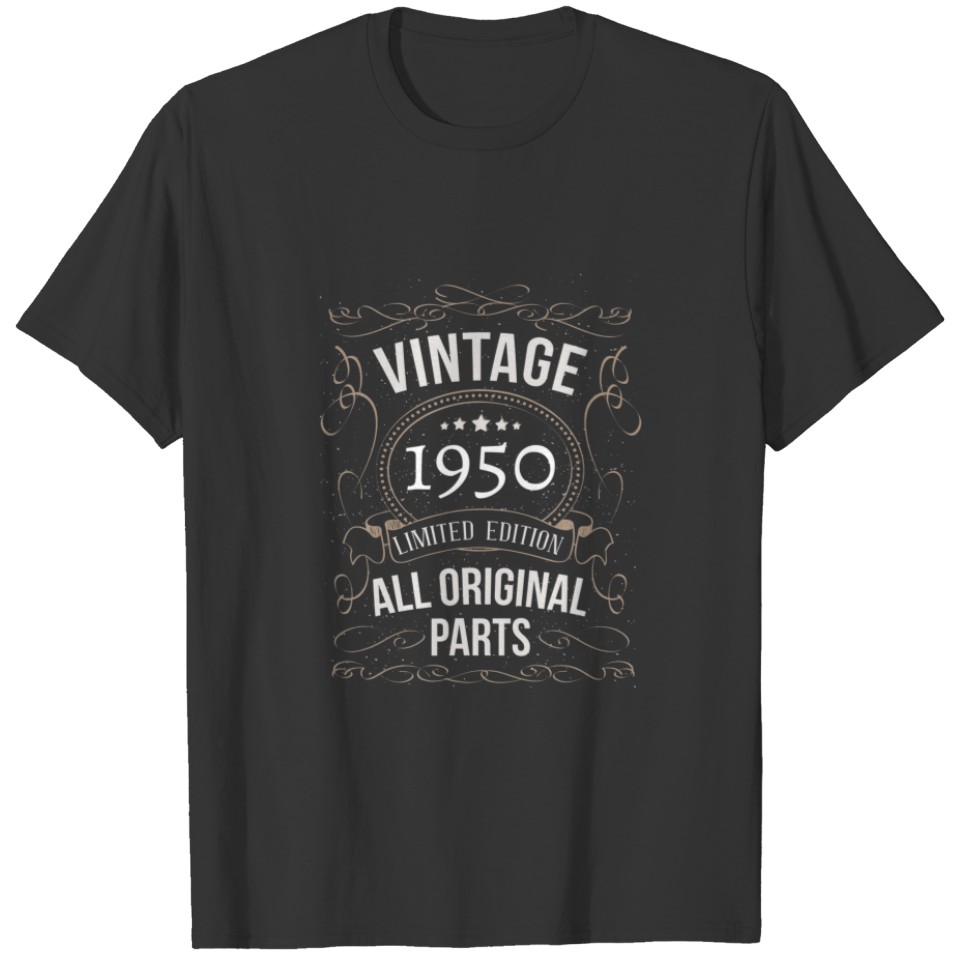 1950 Birthday Funny Vintage 1950 Original Parts T-shirt