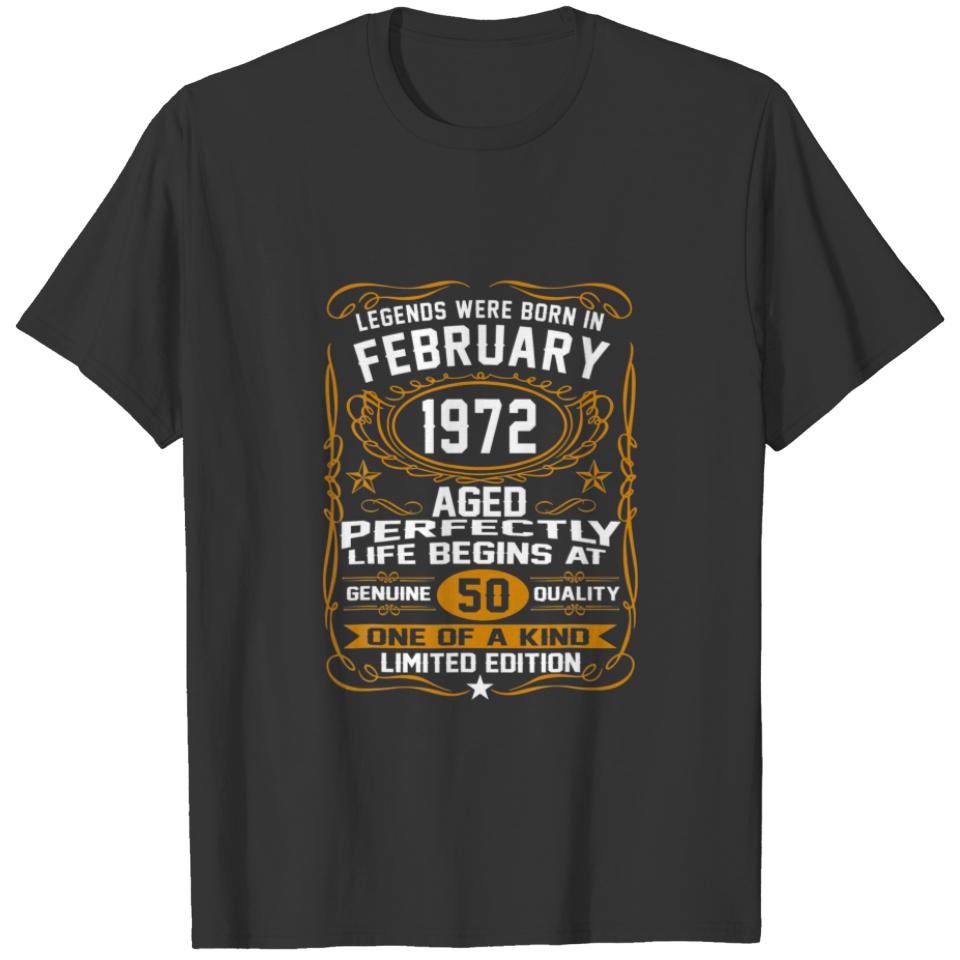 February 1972 50Th Birthday Gift 50 Year Old Men W T-shirt