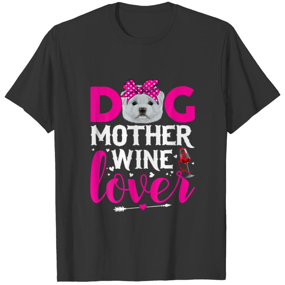 Cute Dog Mother Lover Maltese Dog Mother's Day T-shirt