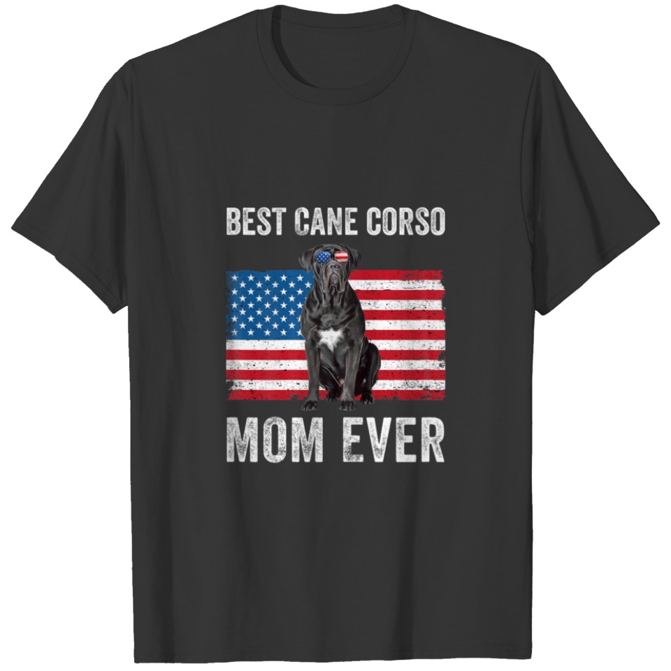 Womens Cane Corso Mom USA American Flag Cane Corso T-shirt