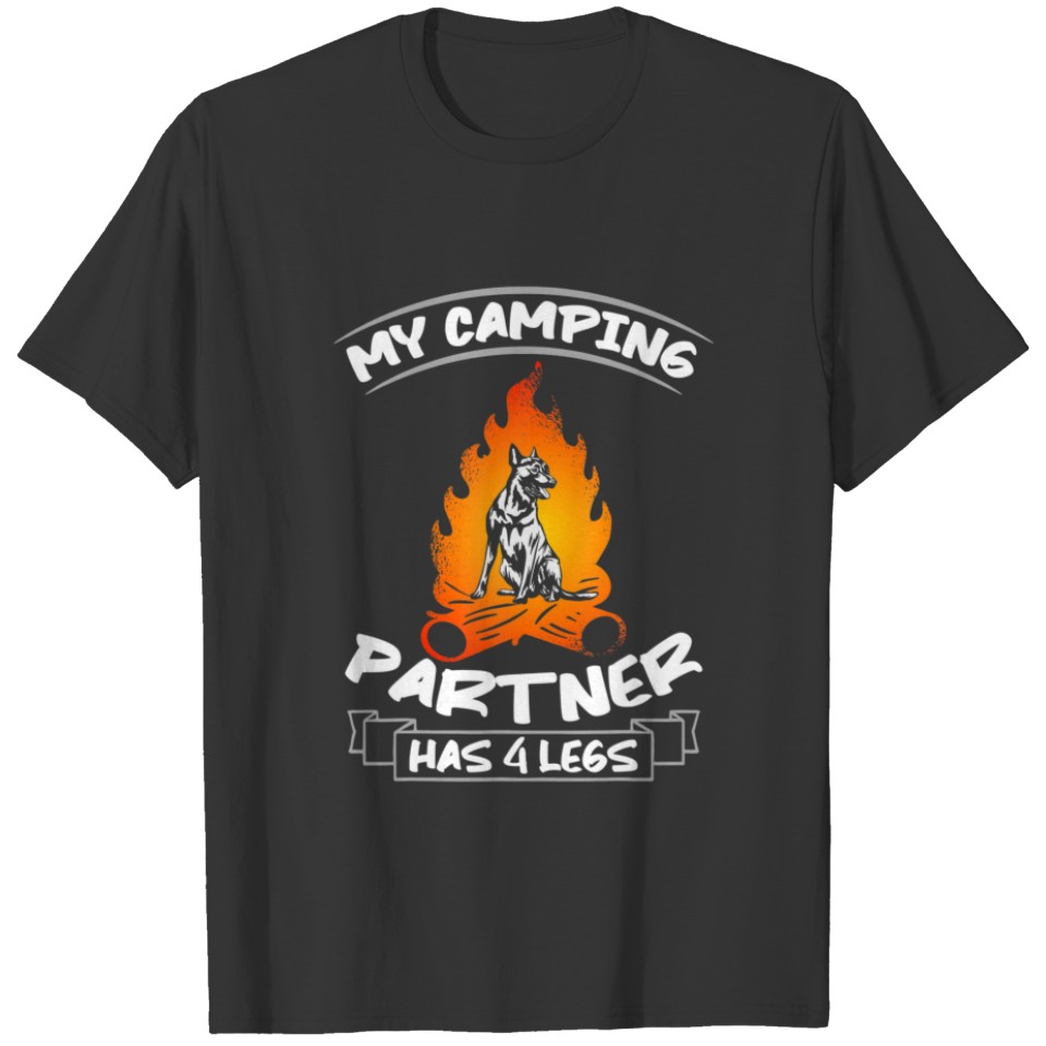 Camping With Dog German Shepherd Dog T-shirt
