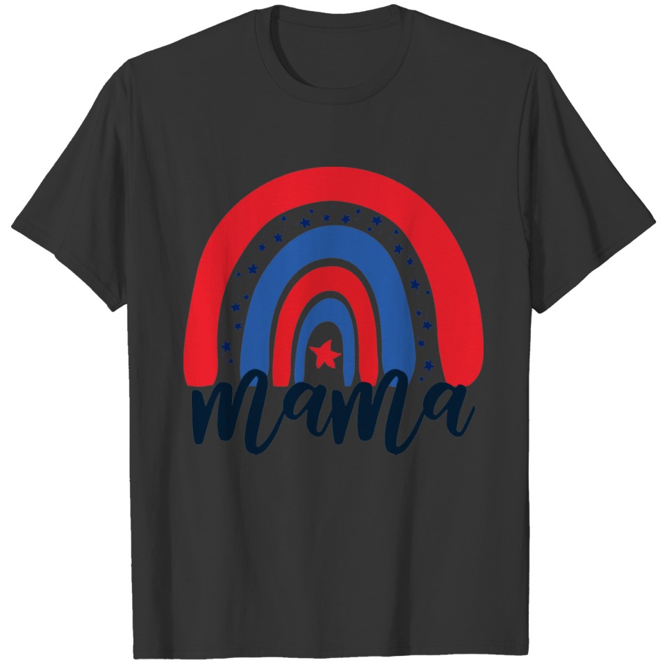 Red White Blue Rainbow Mama T-shirt
