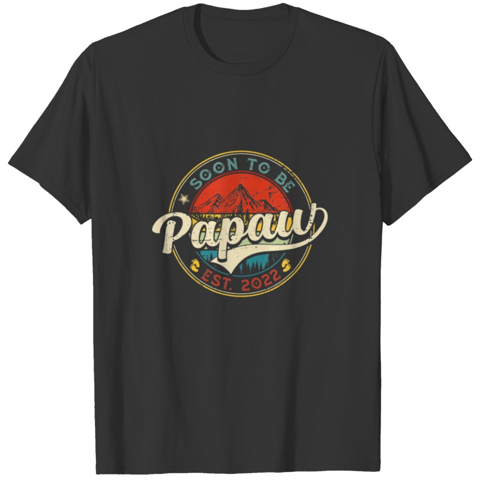 Promoted To Papaw Retro Soon To Be Papaw 2022 Firs T-shirt