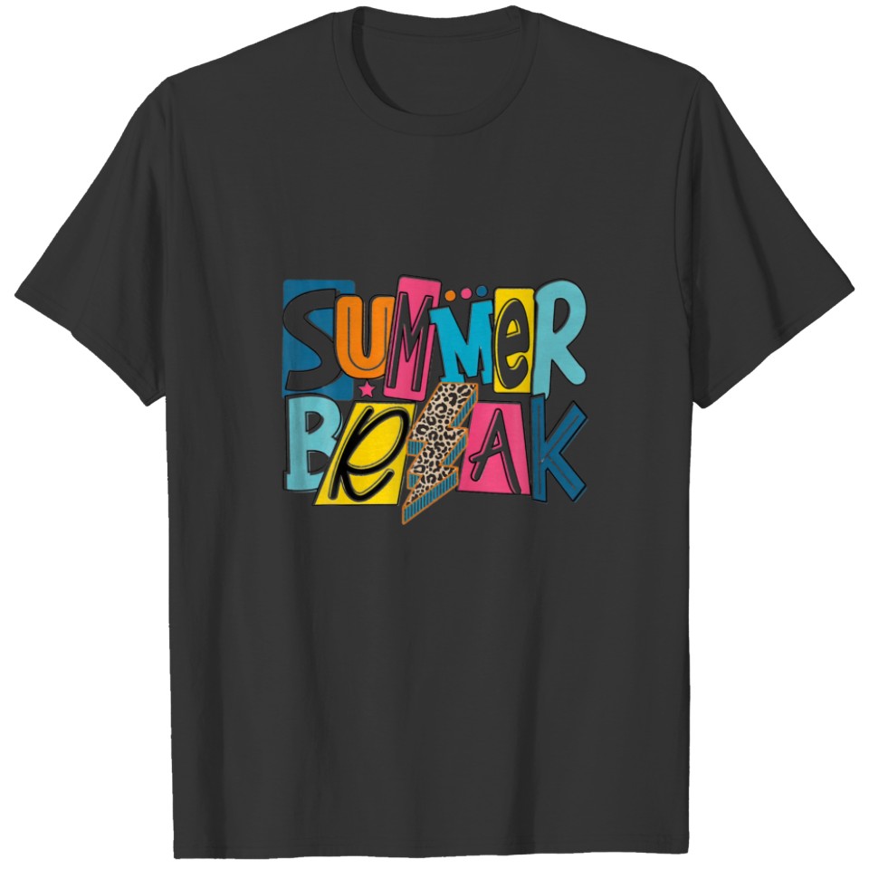 Summer Break Leopard Lightning Bolt Last Day Of Sc T-shirt
