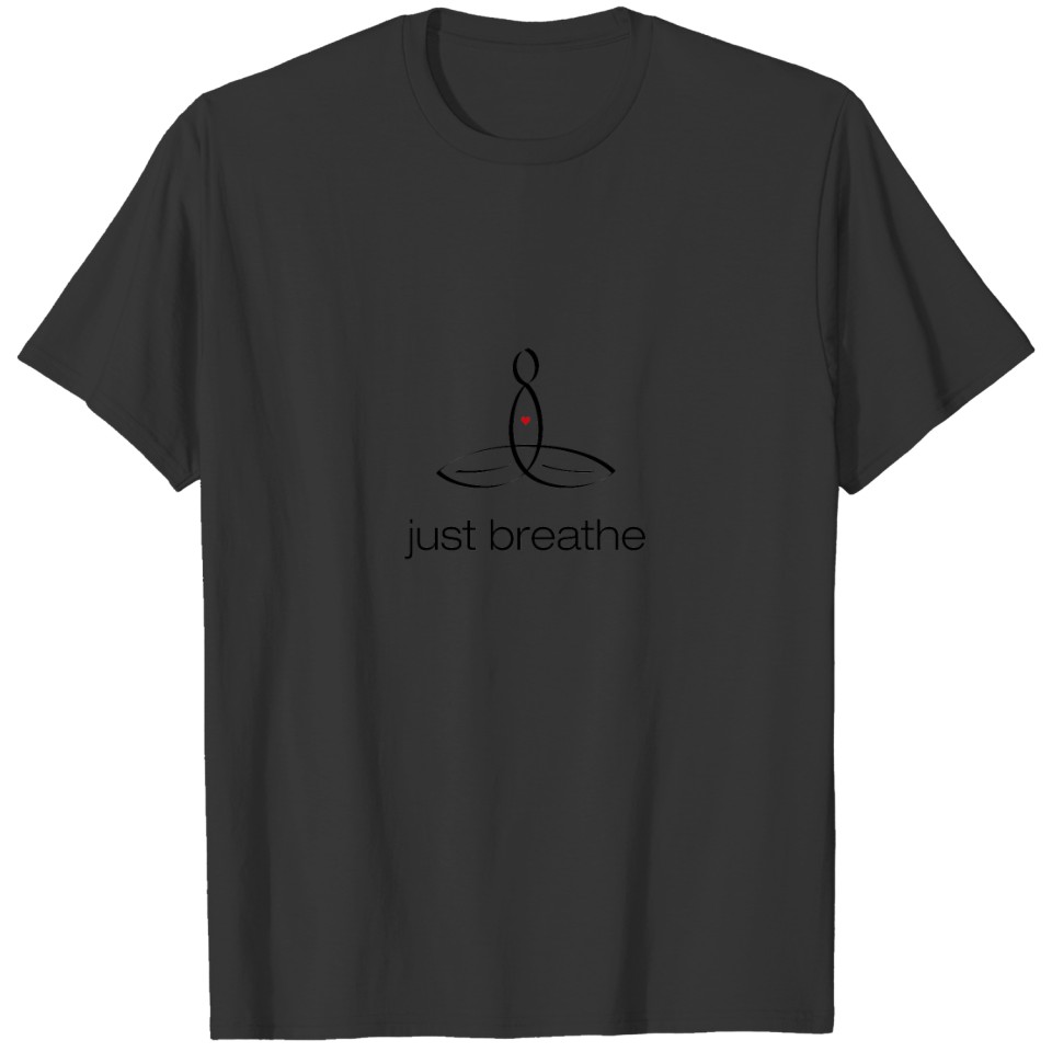 Just Breathe - Black Regular style Sweat T-shirt
