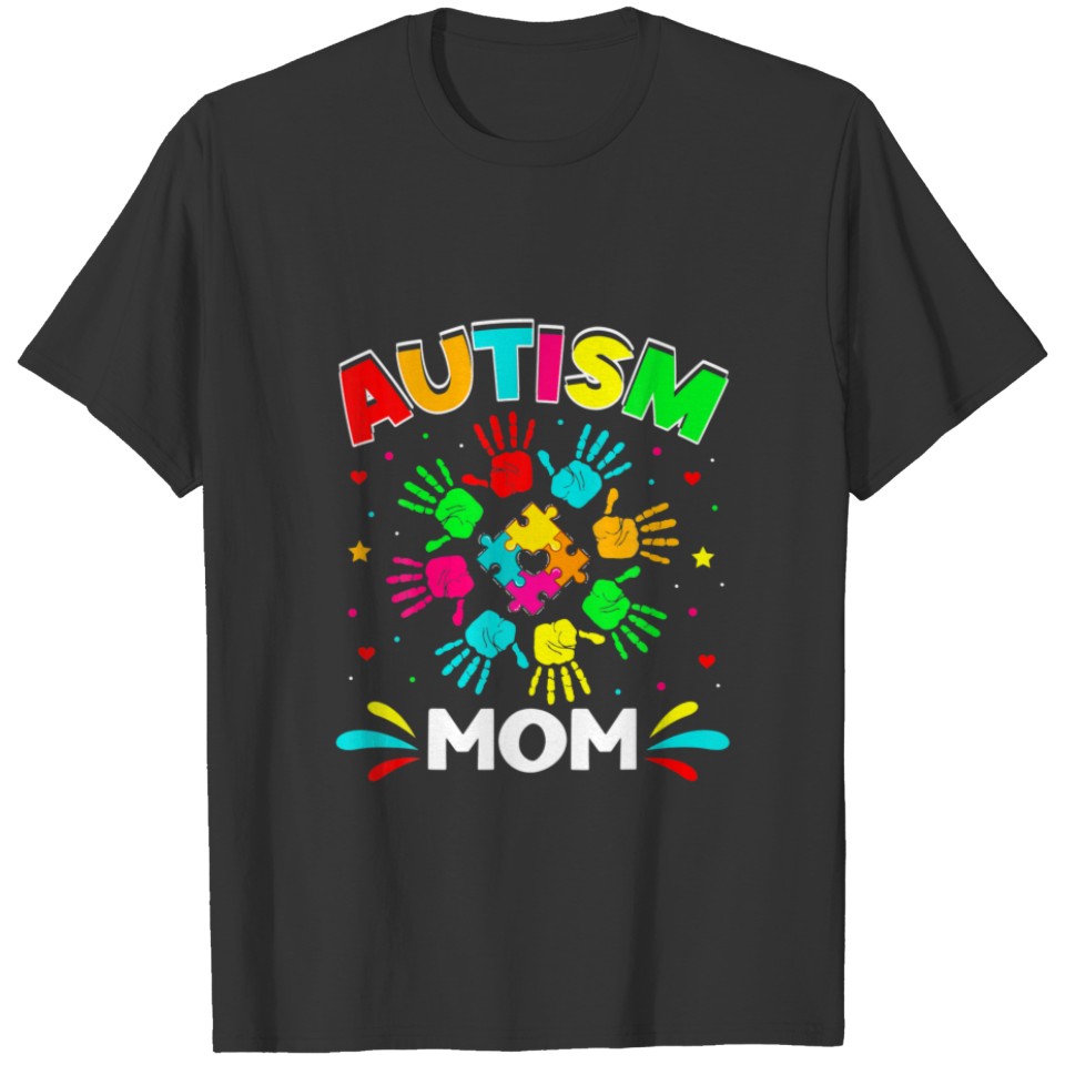 Autistic Mom Puzzle Support Family Autism Awarenes T-shirt