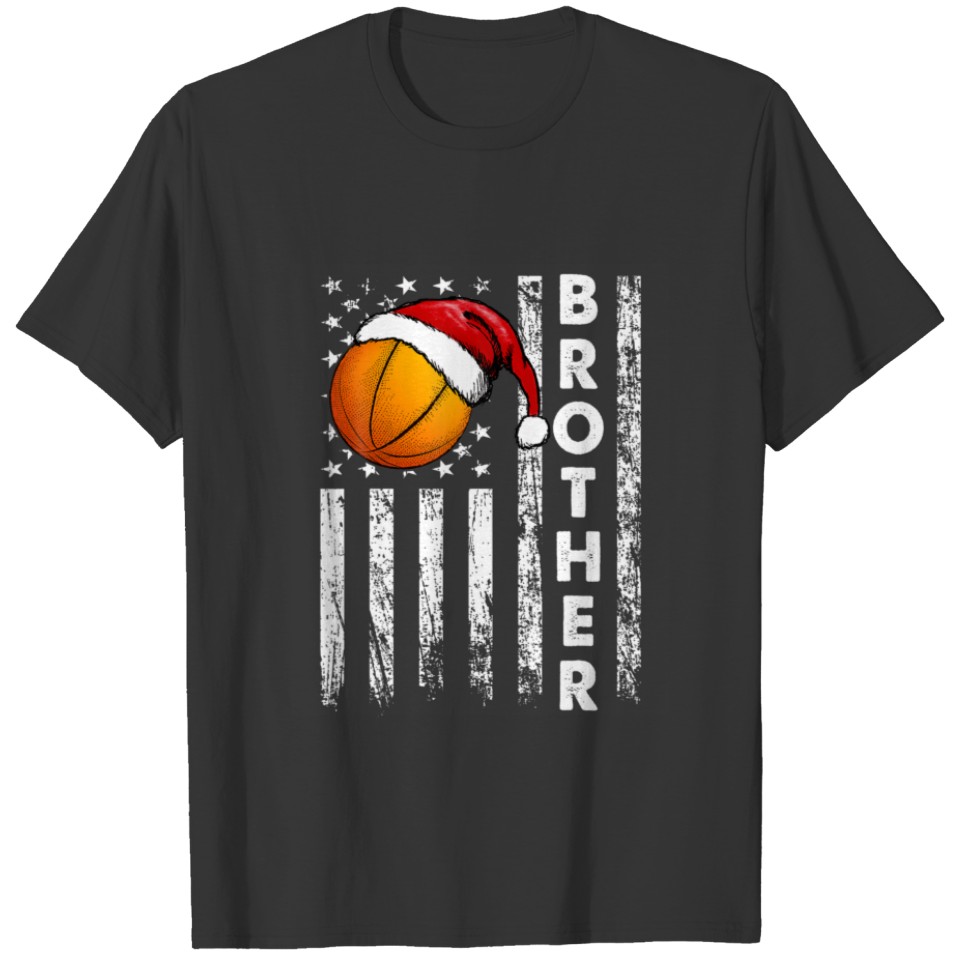 Basketball Brother American Flag Christmas Pajamas T-shirt