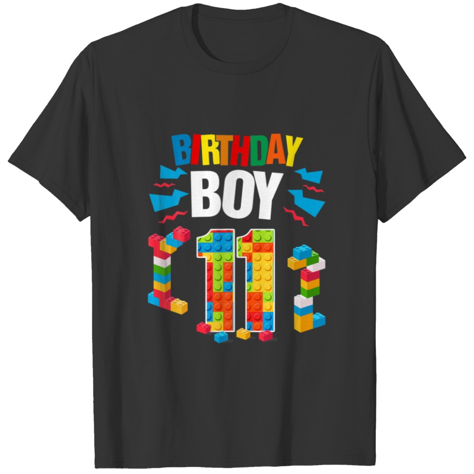 11Th Birthday Master Builder 11 Years Old Block Bu T-shirt