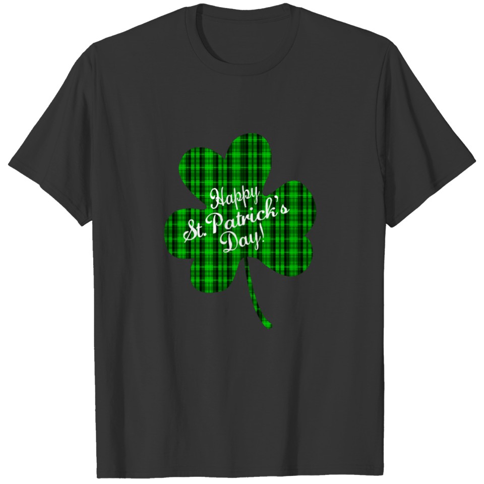 Buffalo Plaid Green Shamrock Irish St Patricks Day T-shirt