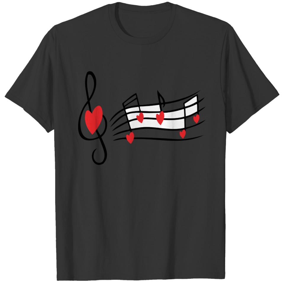 Love Heart Musical Notes T-shirt
