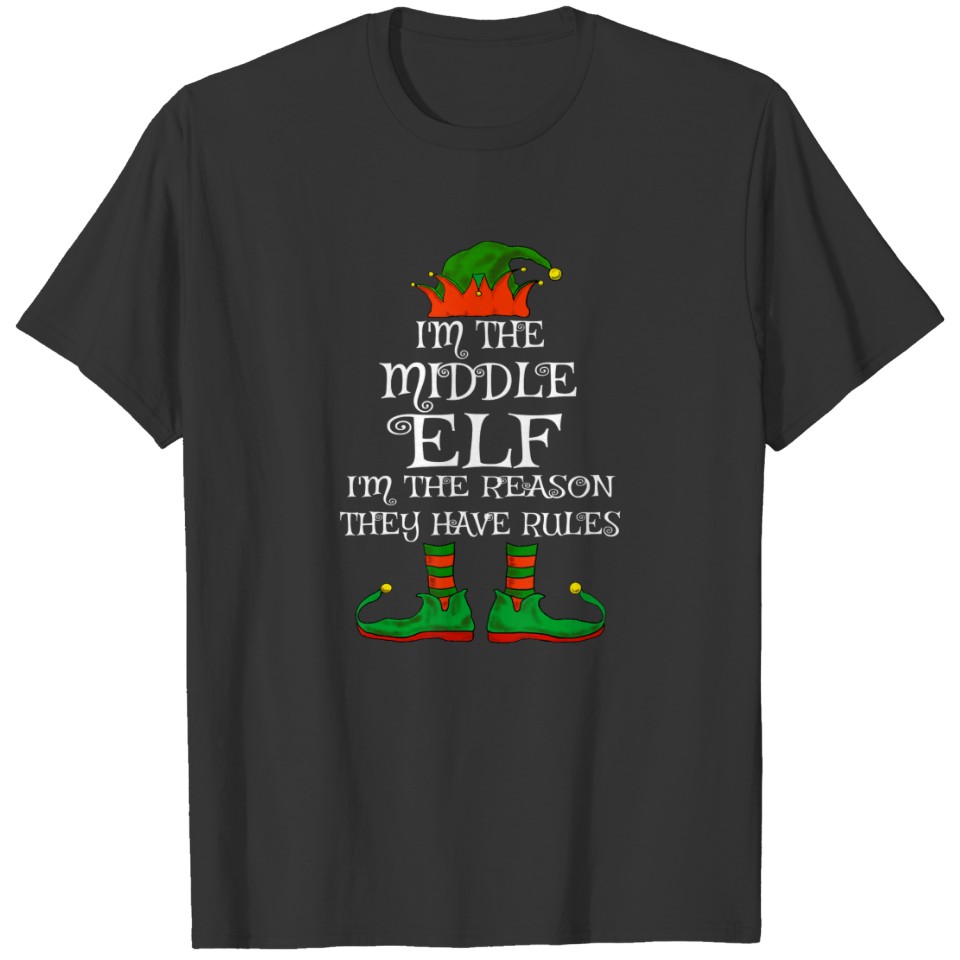 Middle Elf Family Matching Funny Christmas Pajama T-shirt